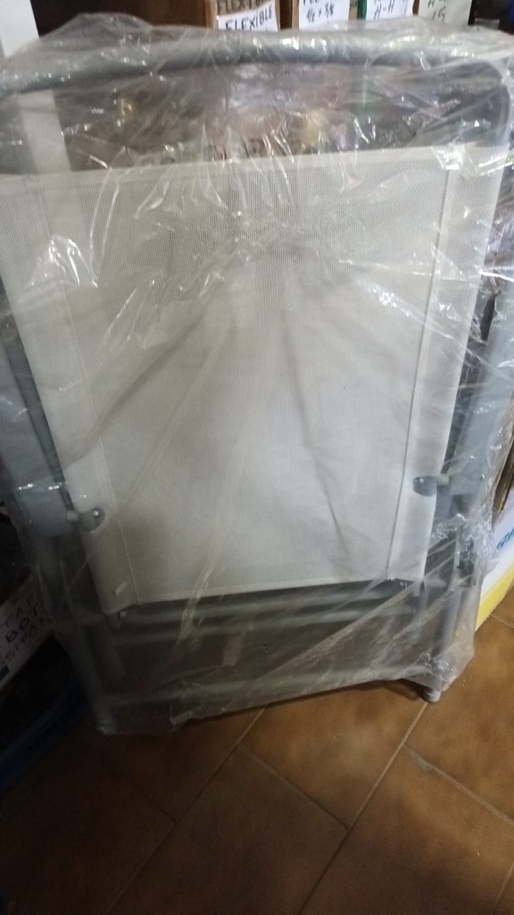 SILLA PLEGABLE  TEXTIL BLANCO EXT ACERO ( PLAYA )