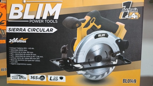 Sierra circular 20V 165mm BATERIA