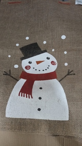 SACO NAVIDAD YUTE (MUÑECO DE NIEVE )