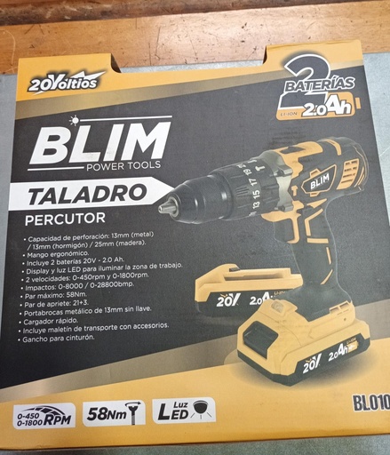 TALADRO ATOR PERCUTOR 20 V 2 BAT BLIM  ( OFERTA )