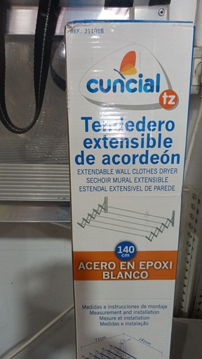 TENDEDERO EXTENSIBLE ALUMINIO BLANCO 1.40