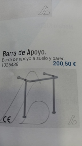 BARRA APOYO FIJA SUELO Y PARED
