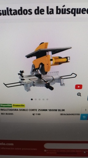SIERRA INGLETADORA DOBLE CORTE 250mm 1800WT  285€